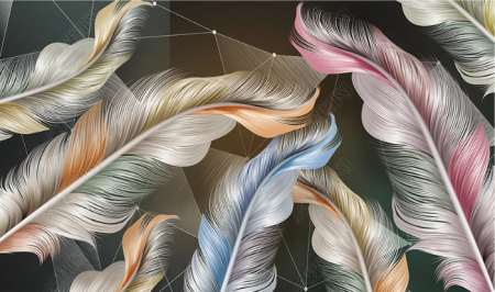 Fototapet fara imbinari Dream Chromatic Feather [1]