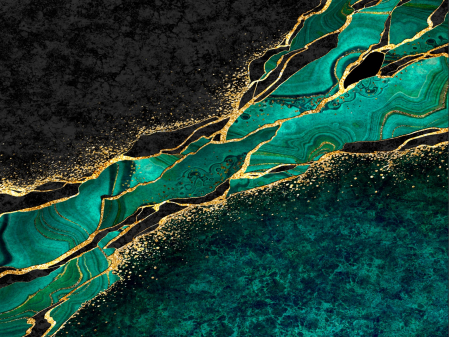 Fototapet fara imbinari Malachite Green With Gold Glitter [1]