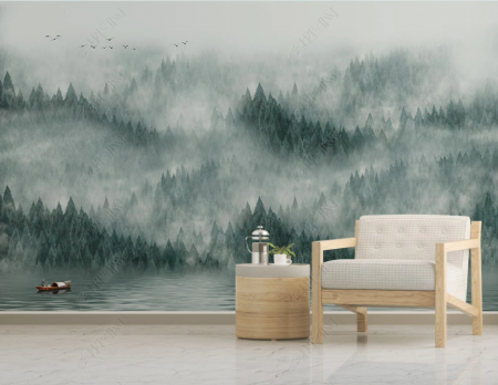 Fototapet fara imbinari Dream Forest In The Fog