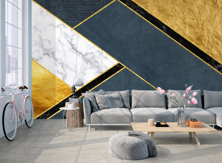 Fototapet fara imbinari Geometric Golden Mood [2]