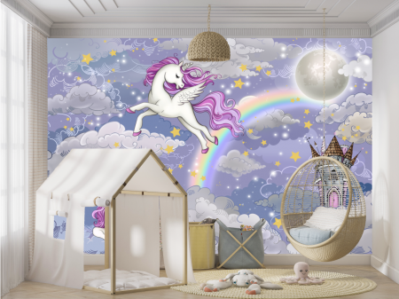 Watercolor - Tapet fara imbinari Magic Unicorn