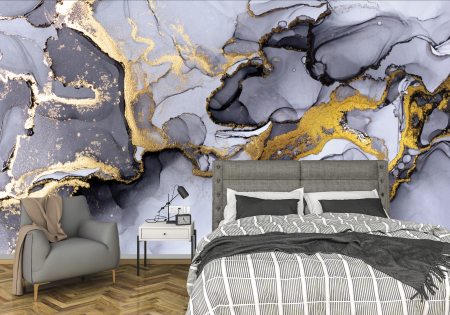Fototapet fara imbinari Dream Black And Shiny Golden