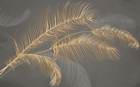 Fototapet fara imbinari  Luxury Feather Gold [2]