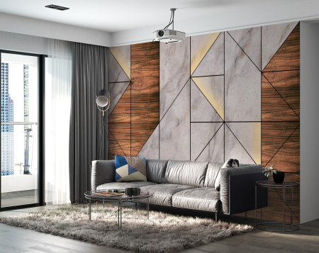 Forme Geometrice - Fototapet fara imbinari Wood