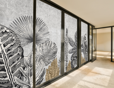 Folie Autocolanta Geam - Black and White Tropical [3]