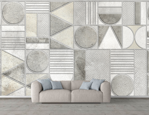 Fototapet 3D Living si Dormitor - Contrast Geometric [1]