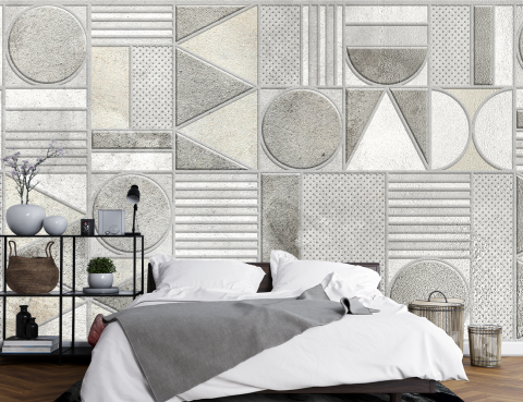 Fototapet fara imbinari - Fototapet 3D Living si Dormitor - Contrast Geometric