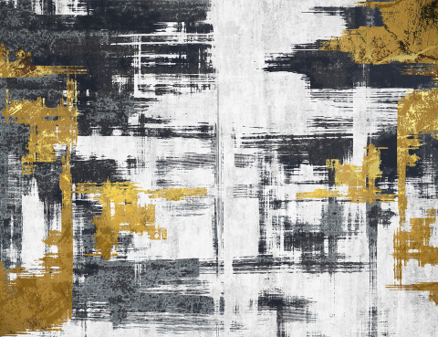 Fototapet Abstract Alb-Negru cu Accente Aurii [3]