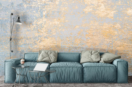 Fototapet fara imbinari - Fototapet Concrete With Gold Leaf