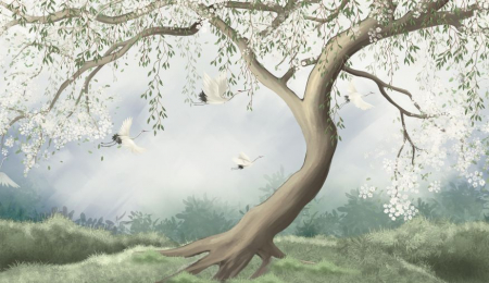 Fototapet Copacul Si Egretele [1]