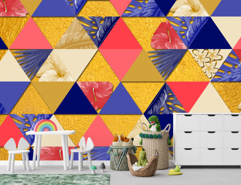 Fototapet Dintr-o Bucata 3D - Spectrul Geometric [1]