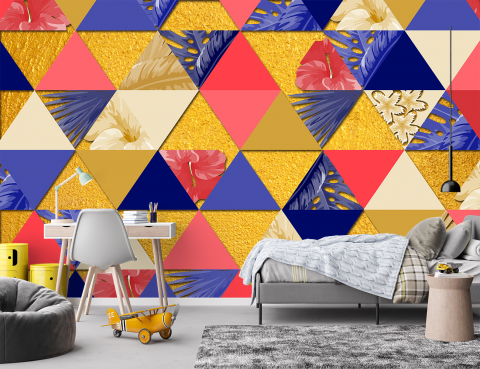 Fototapet fara imbinari - Fototapet Dintr-o Bucata 3D - Spectrul Geometric