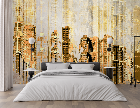 Fototapet Dintr-o bucata Oras Abstract pentru dormitor living sau bucatarie [3]