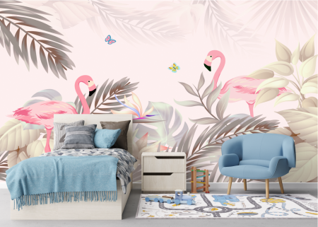 Natura - Fototapet fara imbinari Pentru Copii Dream Flamingo