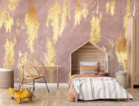 Fototapet Exclusive Art - Golden Feathers [1]