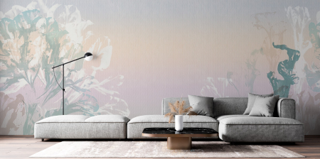 Watercolor - Fototapet fara imbinari Graphic Wildflowers Painted