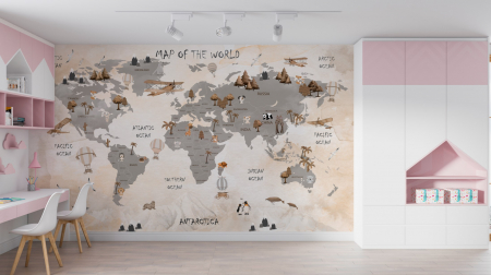Fototapet fara imbinari Ocher Map [1]