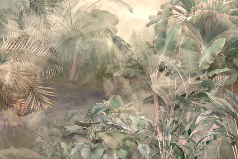 Model fototapet fara imbinari abstract jungle pentru dormitor si living [2]