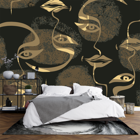 Fototapet fara imbinari Figuri Aurii Abstracte Vector [1]
