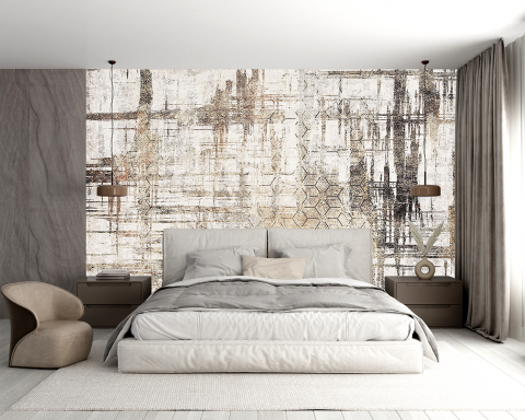 Fototapet fara Imbinari Forme Geometrice Grunge Pe Textura De Ciment [4]