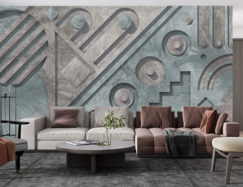 Fototapet 3D - Fototapet Fara Imbinari Geometric - Living & Dormitor