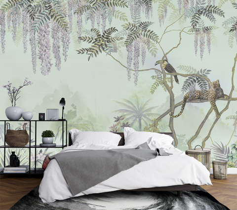 Fototapet fara imbinari Jungla Flori Jaguar Tropical [1]