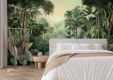 Tropical - model fototapet fara imbinari personalizat pentru orice incapere motiv tropical