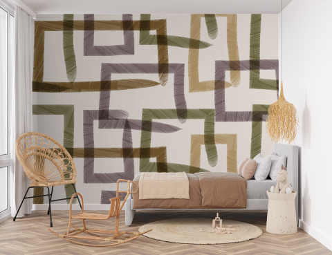 Fototapet Fara Imbinari Linii Geometrice Bej [1]