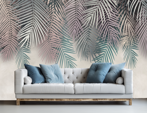 Fototapet fara imbinari - Pastel Palm [1]
