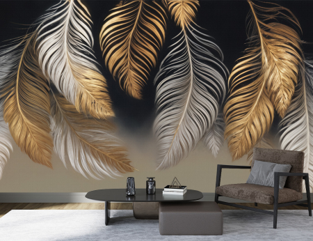 Fototapet 3D - Fototapet Fara Imbinari - Pene Aur