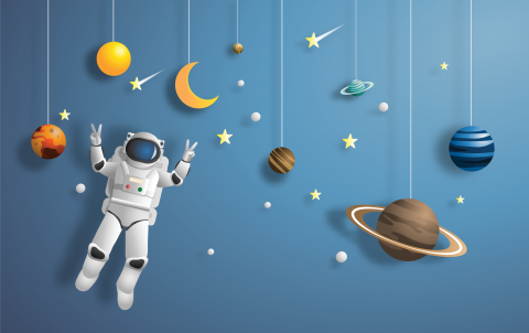 Fototapet fara imbinari pentru copii astronaut in spatiu [3]