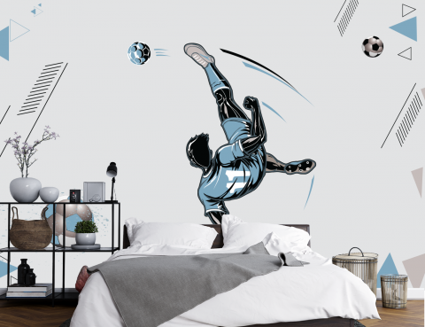 Fototapet fara imbinari pentru copii - Blue Soccer [3]