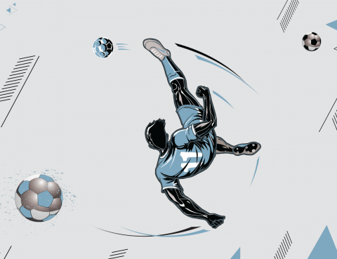 Fototapet fara imbinari pentru copii - Blue Soccer [2]