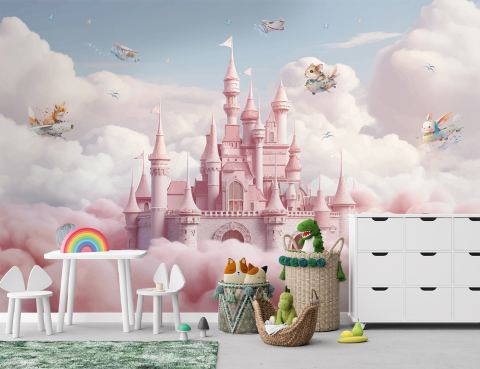 Pentru copii - Fototapet Fara Imbinari Pentru Copii Castel In Cer