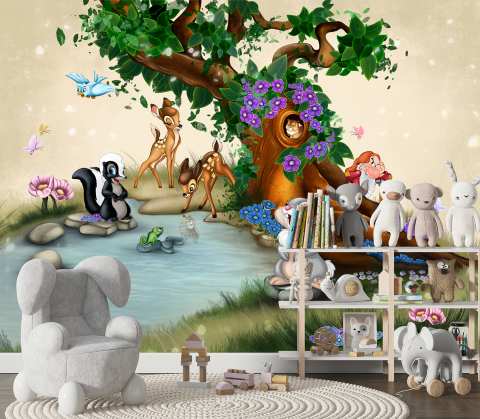 Pentru copii - model fototapet pentru copii personalizat fara imbinari cu personaje disney motiv animat