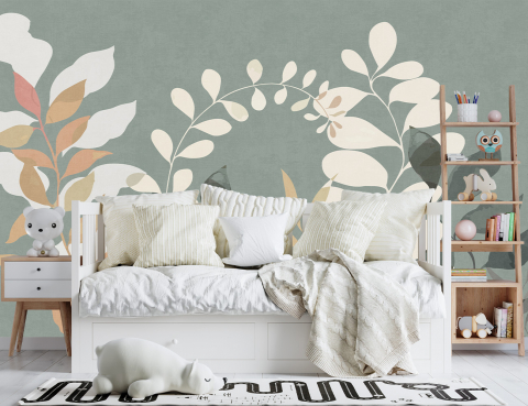 Fototapet fara Imbinari personalizat Abstract Leaf Arrangement [2]