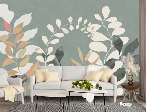 Frunze - Fototapet fara Imbinari personalizat Abstract Leaf Arrangement