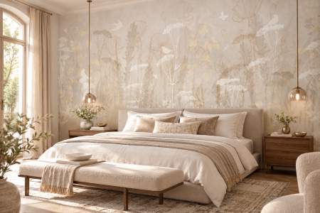 ExclusivArt - Poiana de Mătase – Fototapet floral fără îmbinări | Dreamwall