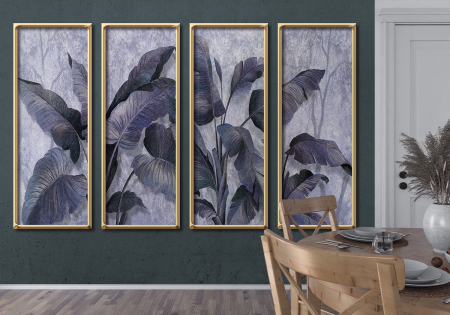 Abstract - Fototapet fara imbinari Purple Tropical Leaf