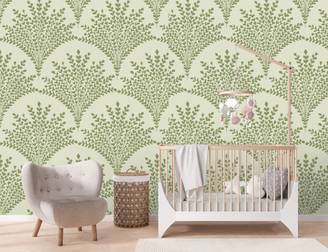 Fototapet Fara Imbinari Vintage Green Pattern [2]