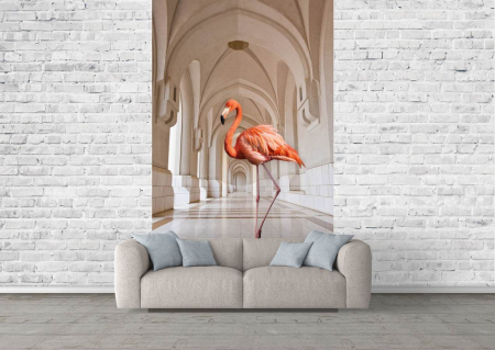 Fototapet fara imbinari - Fototapet Flamingo on the Hallway