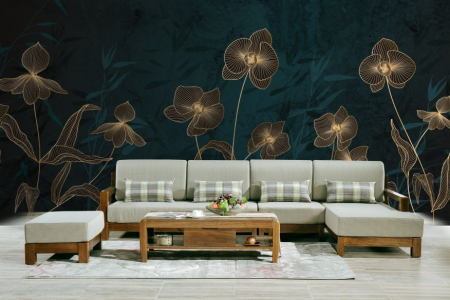 Fototapet Floricele Aurii