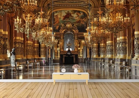 Fototapet fara imbinari - Fototapet Louvre