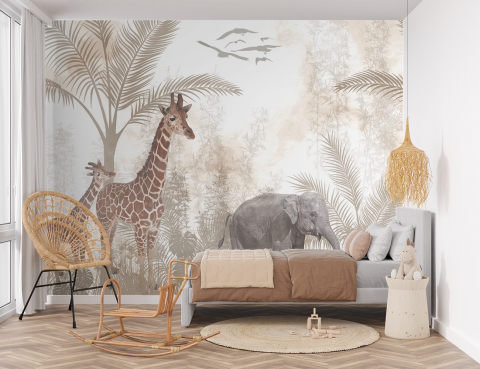 Fototapet fara imbinari - Fototapet Pentru Copii - Pastel Savannah