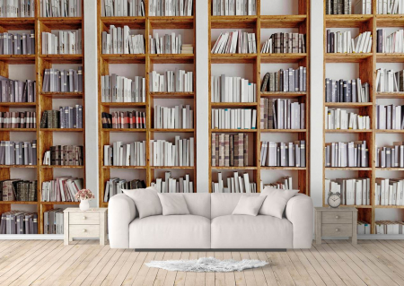 Fototapet 3D - Fototapet 3D fara imbinari - Perete Bibliotecă