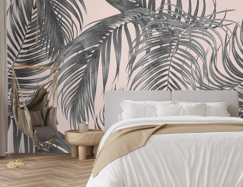 Fototapet Tropical 3D Roz pentru Dormitor și Living [1]