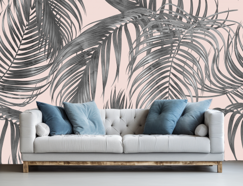 Fototapet Tropical 3D Roz pentru Dormitor și Living [3]