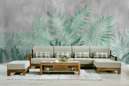 Frunze - Fototapet Vintage Jungle Flowers