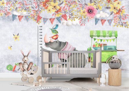 Fototapet Watercolor Animals Fantasy