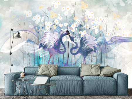 Tropical - Fototapet Watercolor love fara imbinari